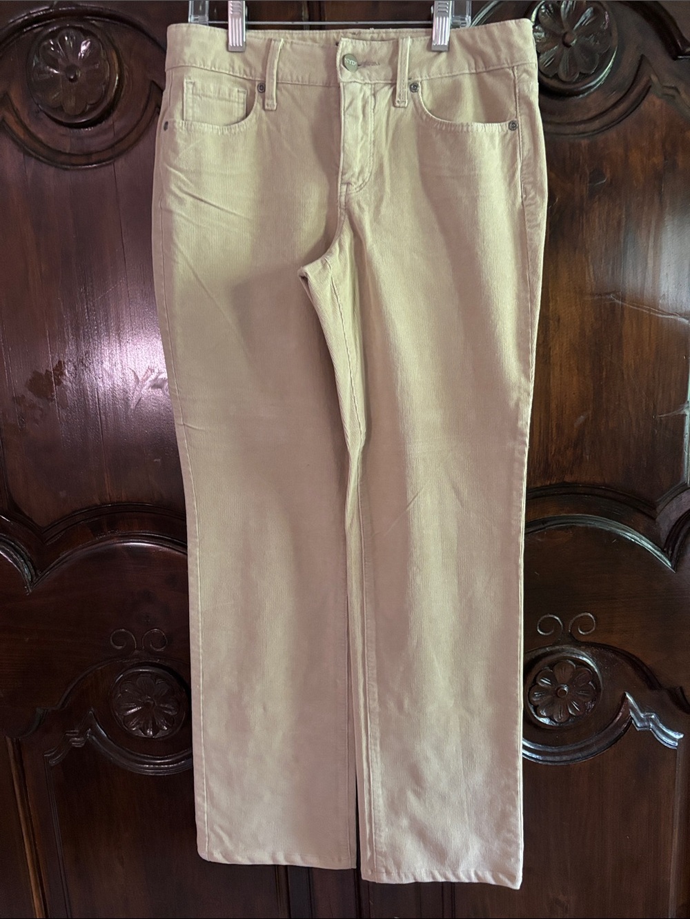 NYDJ Marilyn Straight Corduroy Pants in Beige-Tan